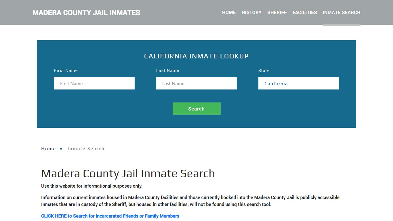 Madera County, CA Detainee Lookup