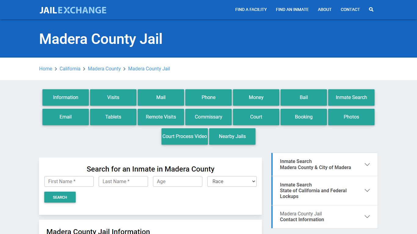 Madera County Jail Roster Lookup, CA, Inmate Search